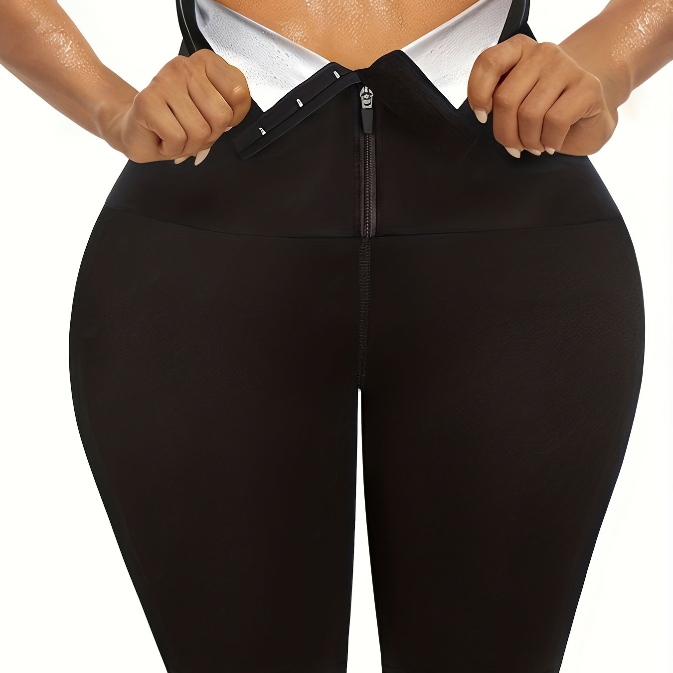 GOTOLY Sauna Suit Sweat Pants For Women Weight Loss Compression Shorts Slimming High Waist Trainer Leggings