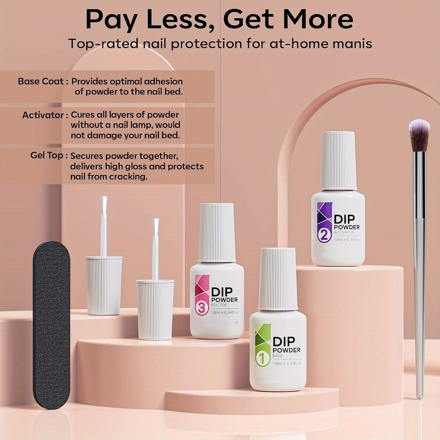 11Pcs/Set Dip Powder Nail Kit Starter 4 Colors Nude Skin Tone Golden Glitter Neutral Acrylic Dip Powder Liquid Set With Base Coat And Top Coat Activator For French Manicure Salon