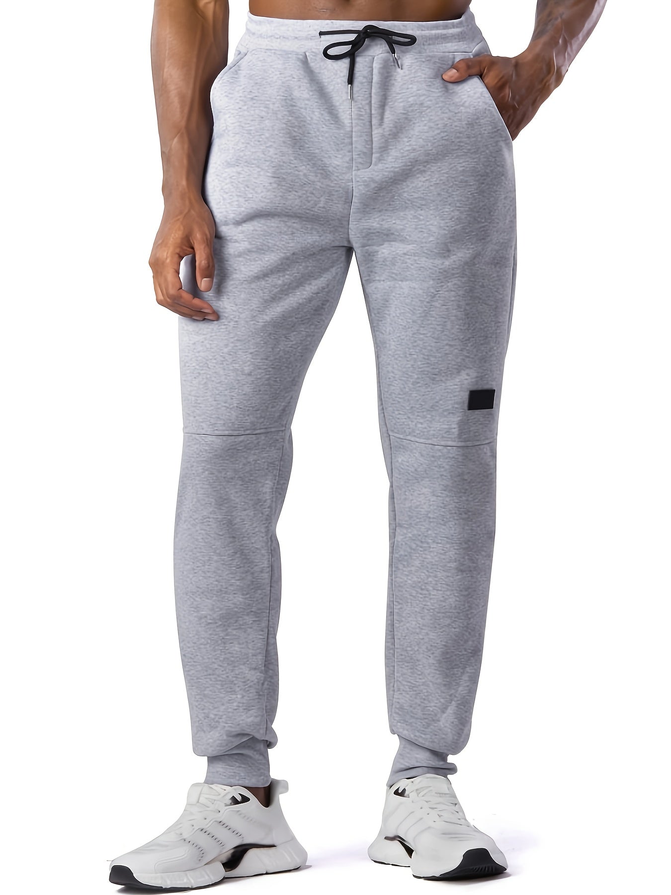 3pcs Men's Casual Athletic Joggers - Durable, Versatile & Warm Polyester Sweatpants with Drawstring Waist, Machine Washable - Black, Dark Gray, Navy Blue