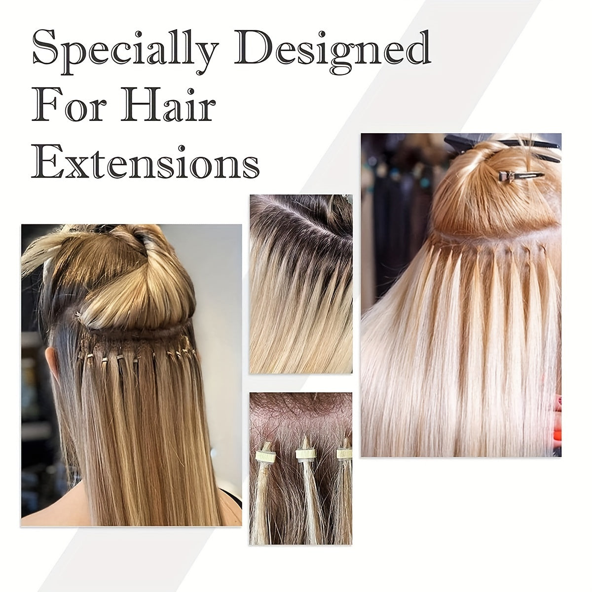 Hair Extentions Tools Kit 2500pcs Micro Rings Links Beads, 5mm Silicone Lined Beads For Human Hair Extensions Tool-Multi-colored With 1 Pcs Pulling Hook And 1 Pcs Hook Needle