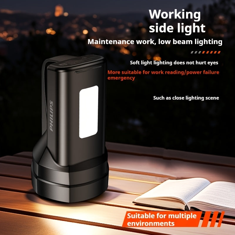 Philips Rechargeable Battery Flashlight, Ultra-Long Life, High Capacity, Portable Spotlight for Outdoor and Emergency Lighting