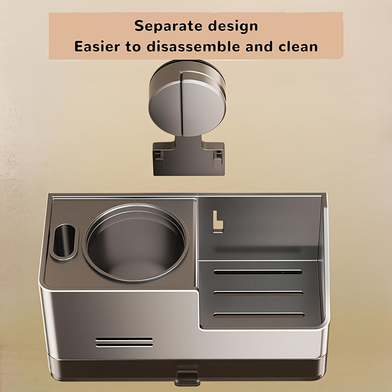 Vacuum Suction Cup Toilet Brush Wall-Mounted Set, 1 Style with 2 Options, Splashproof Base and Angled Head for Hard-to-Reach Areas - No Drilling Required Bathroom Storage Solution Universal Fit on Tiles & Glass