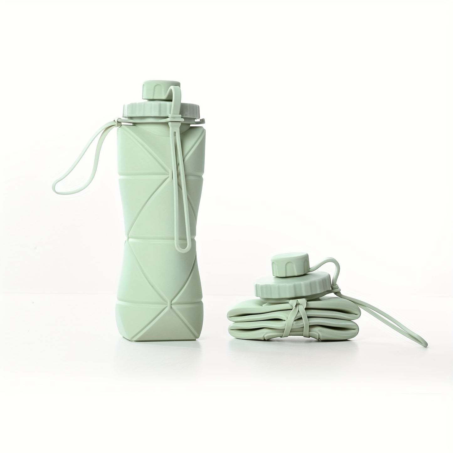 1pc, Telescopic Collapsible Sports Water Bottle, 600ml/20.3oz Heat Resistant Food Grade Silicone Water Cups, Foldable Silicone Portable Water Jugs, For Camping, Fitness, Summer Drinkware, Travel Accessories, Birthday Gifts, B