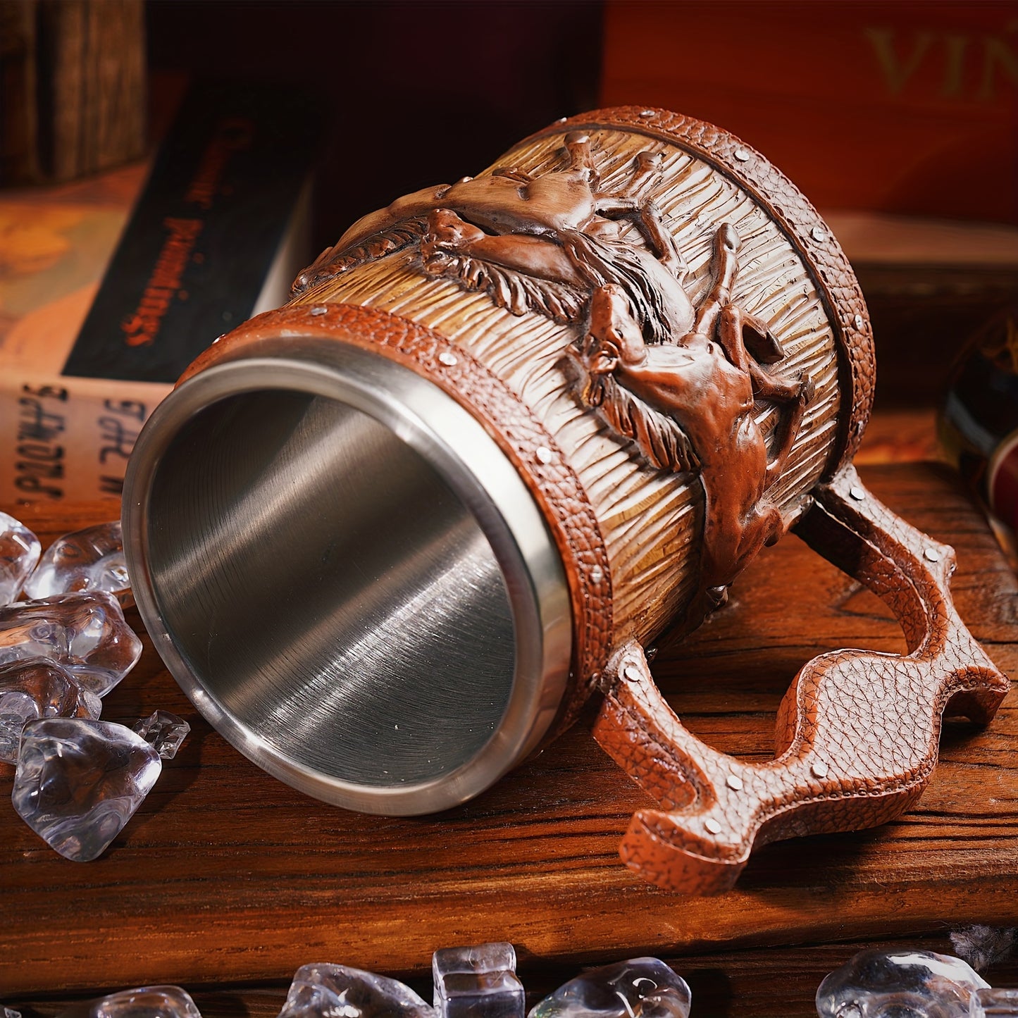 Vintage Horse-Themed Stainless Steel Mug: Perfect for Christmas, Easter, Hanukkah, Thanksgiving, and St. Patrick's Day Celebrations