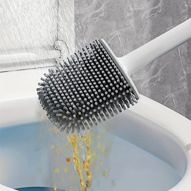 Essential Toilet Brush Set for Christmas And Halloween, Including a Toilet Brush, Holder, And a Flexible Brush Head with a Ventilated Stand. This Compact Wall-Mounted Toilet Brush Set Is Designed for Deep Cleaning in Bathroom
