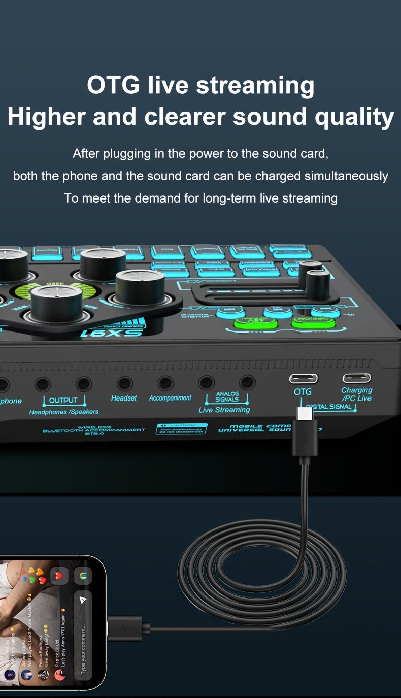 Podcast Live Broadcast Kit, SX91 Live Sound Card + BM800 Podcast XLR Condenser Microphone, Professional Mixing Equipment Set, Ideal for Gaming, Live Broadcasting, Recording Streaming Podcasts, Video Studio, Compatible with La
