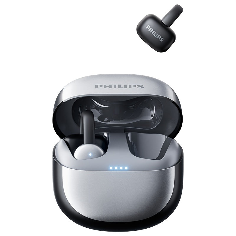 Philips True Wireless Bluetooth Headphones, Open Wireless Earbuds, Ear Clip Wireless Earbuds, for iPhone and Android, Comfortable to Wear, Bluetooth 5.4, 46 Hours of Playtime, Stereo Bass, LED Battery Display, ENC Dual Noise