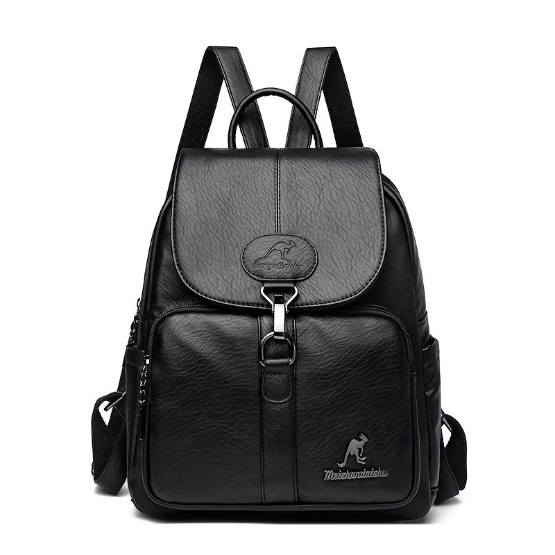 Women'S Genuine Leather Backpack - Vintage Backpack with Zipper Closure, Adjustable Shoulder Straps & Front flap pocket - Elegant Everyday & Formal Bag in, Brown, - Durable Polyester Lining for Women, Versatile Carryall, Clas