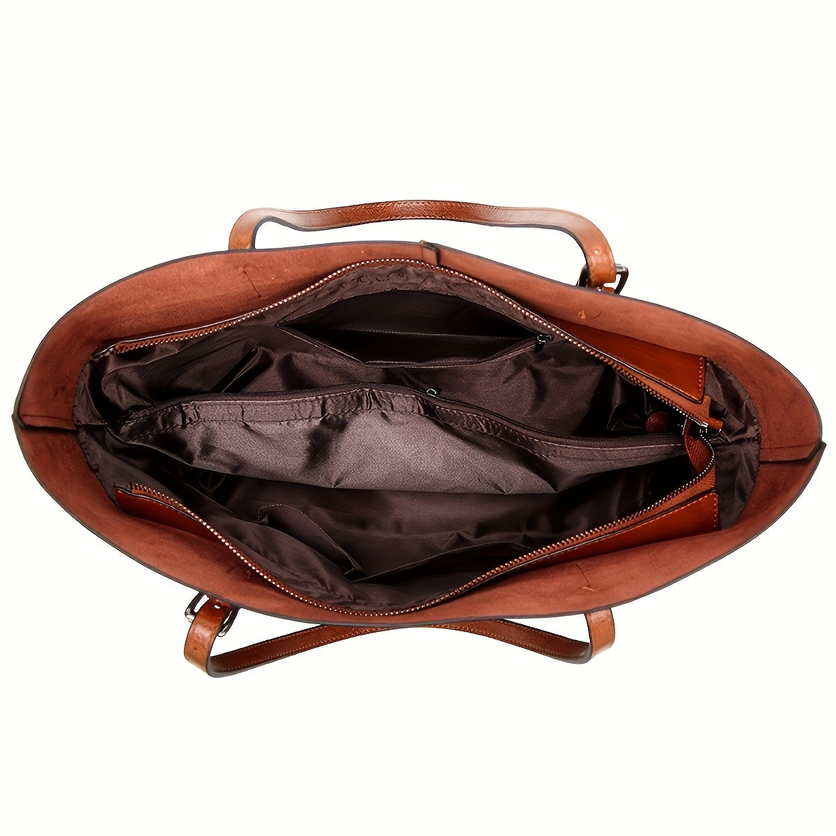 Women's Tote Bag with Adjustable Shoulder Strap - Elegant Brown, Zipper Closure, Wrist Strap - Spacious Work, Travel, Everyday Handbag - Durable Women's Purse, Versatile Carryall, Sophisticated Design, Highquality Finish, Fas