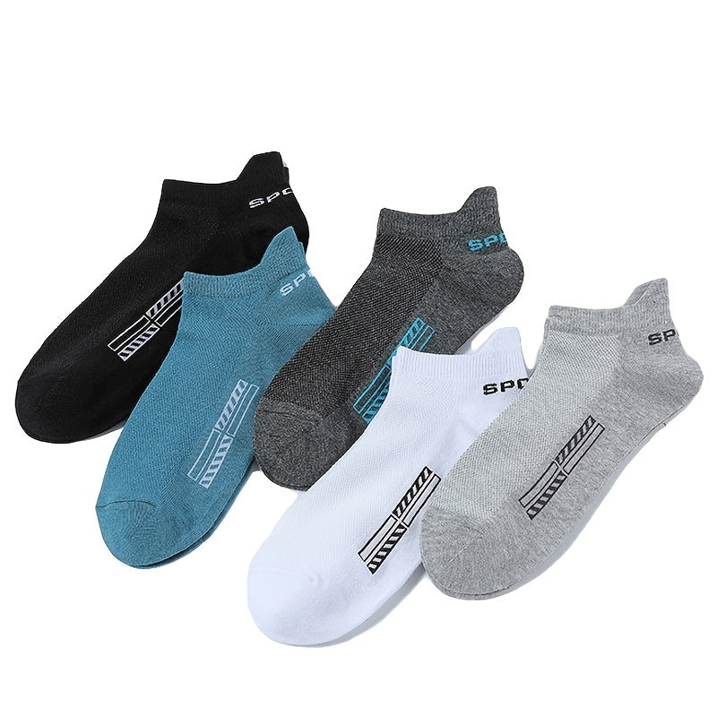 10 Pairs of Unisex No-Show Socks, Combed Cotton Breathable Mesh Casual Athletic Crew, Socks for Work, High Quality Socks for Men, Plus Size Mens Socks, Grippe Socks, Working Socks for Men, Casual Attire, Work Socks, Minimalis