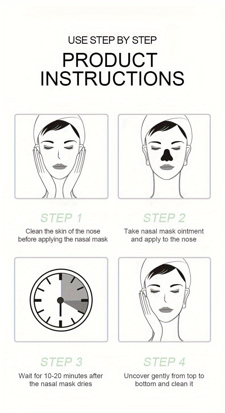 1/2pcs Bamboo Charcoal Peel Off Cleansing Mud Mask, Blackhead Cleansing, Pore Cleanser, Great For Oily Skin, Face Mask For Women And Men