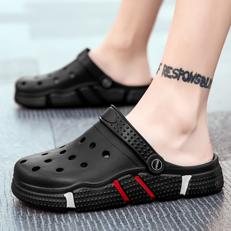 Unisex Clogs, Garden Shoes, Lightweight Non Slip Slides Slippers, Casual Hollow Out Beach Sandals, adult's footwear