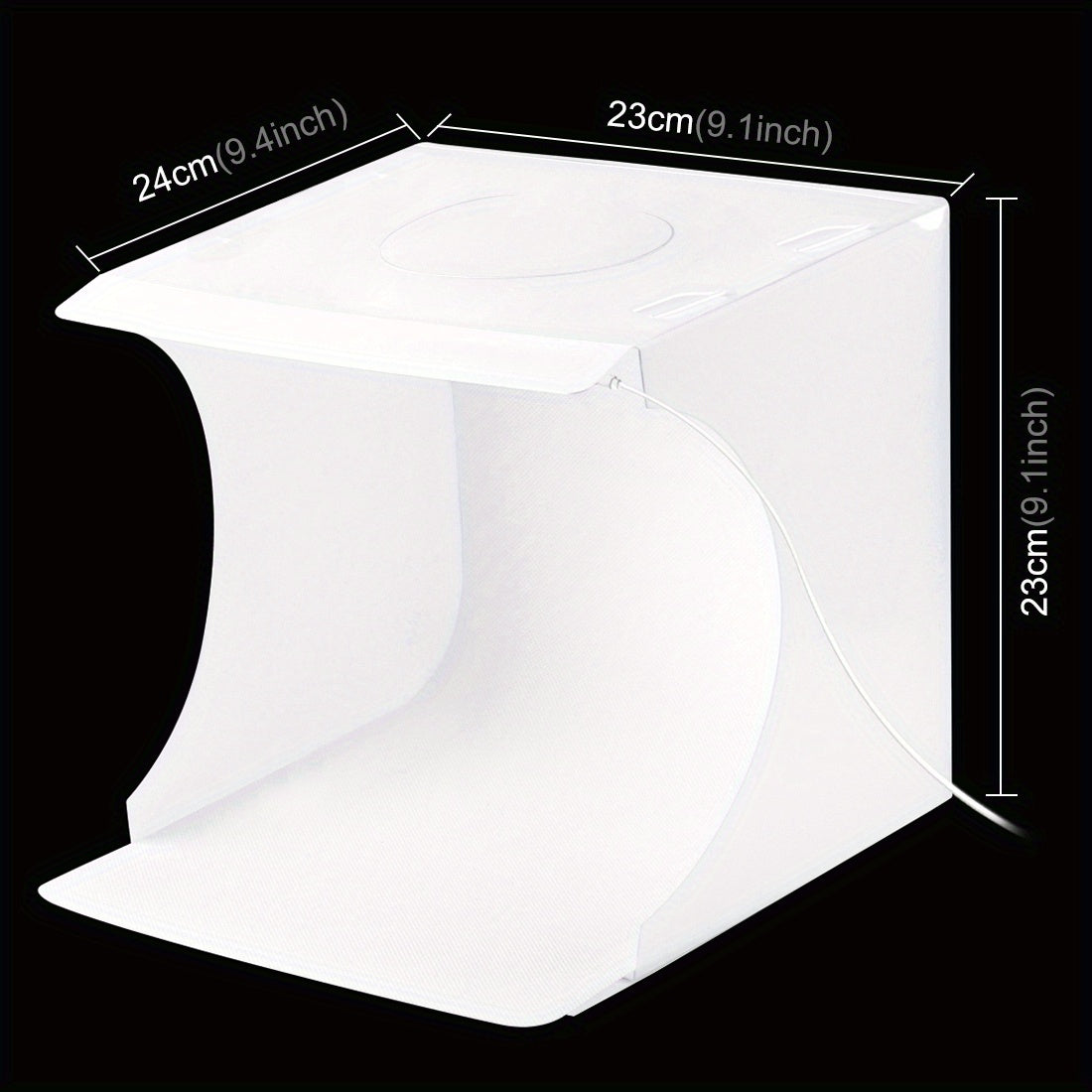 PULUZ Photo Light Box, Folding Portable Photography Shooting Light Tent Kit, Photo Studio 550LM Box, White Lighting Softbox With 1 LED Lights + 6 Color (Black/White/Orange/Red/Green/Blue) Backdrops Fabric For Product Display