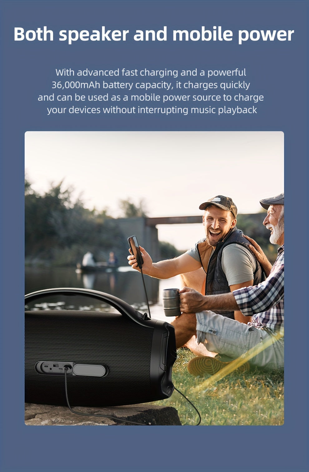 ZEALOT S98 160W Power Amplifier Wireless Speaker, Outdoor Portable, IPX5, with RGB Colorful Lights, 3 Different Sound Experiences with EQ Modes, Up to 8 Hours Playback, Supports Mobile Phones, Tablets, Computers, TV. SD, USB,