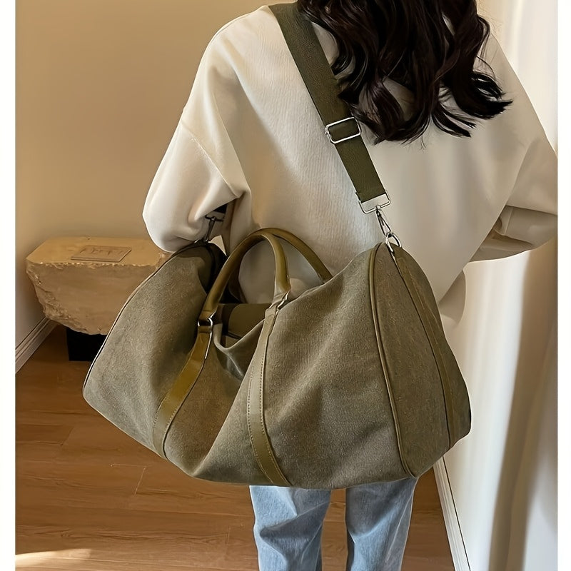 2025 New Large Capacity Duffel Bag for Men & Women - Durable Military Green/Black Gym Travel Carry-On with Adjustable Shoulder Straps, Spacious Luggage for Sports, Weekend Trips & Daily Commute, Duffle Bag for Travel, Sports