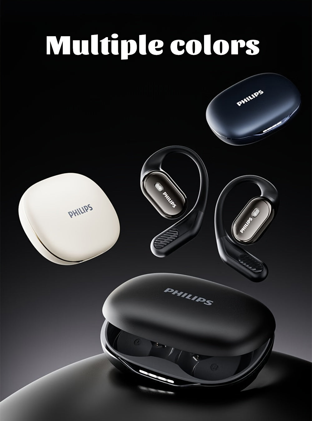 For Philips TAT3759 Over The Ear Wireless Headphones | Premium ENC Noise Cancellation | 500mAh Long-Lasting Battery | 32H Playtime (9H+ Single Earbud Playtime) | Wireless 5.4 | Lightweight ABS Design | Built-in Mic for Calls