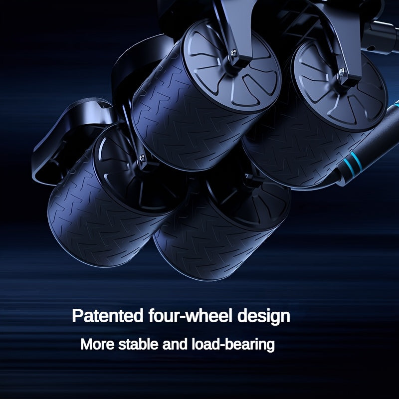 Roda abdominal silenciosa com quatro rodas, perfeita para exercícios em casa e compressão abdominal, ideal para o treino do core, fabricada em material ABS, um excelente presente para o Natal e Ano Novo.