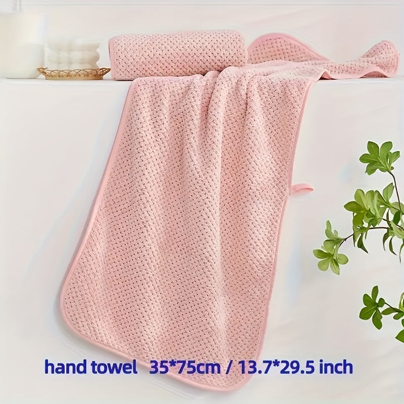 4pcs Luxury Pineapple Mesh Towel Set - Super Absorbent, Quick-Drying, Ultra-Soft, and Beige-Friendly Home Bath Towels - Ideal Bathroom Essentials with Fabric Weave,  Soft Texture, Ultrasoft Material, Skinfriendly Towel, Spa L
