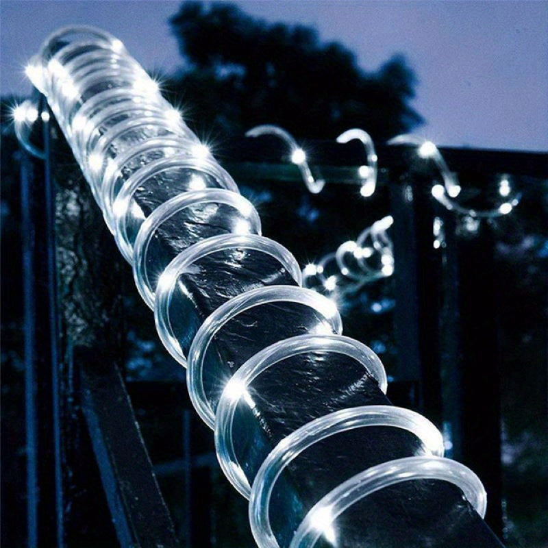 Solar LED Light Path Deck Outdoor Garden Solar String Lights Solar Rope Lights Outdoor Lighting strips Led Garland Lights For Wedding Party Christmas Halloween Decoration Garden Stair with Smart Light sensor 8 Light Modes