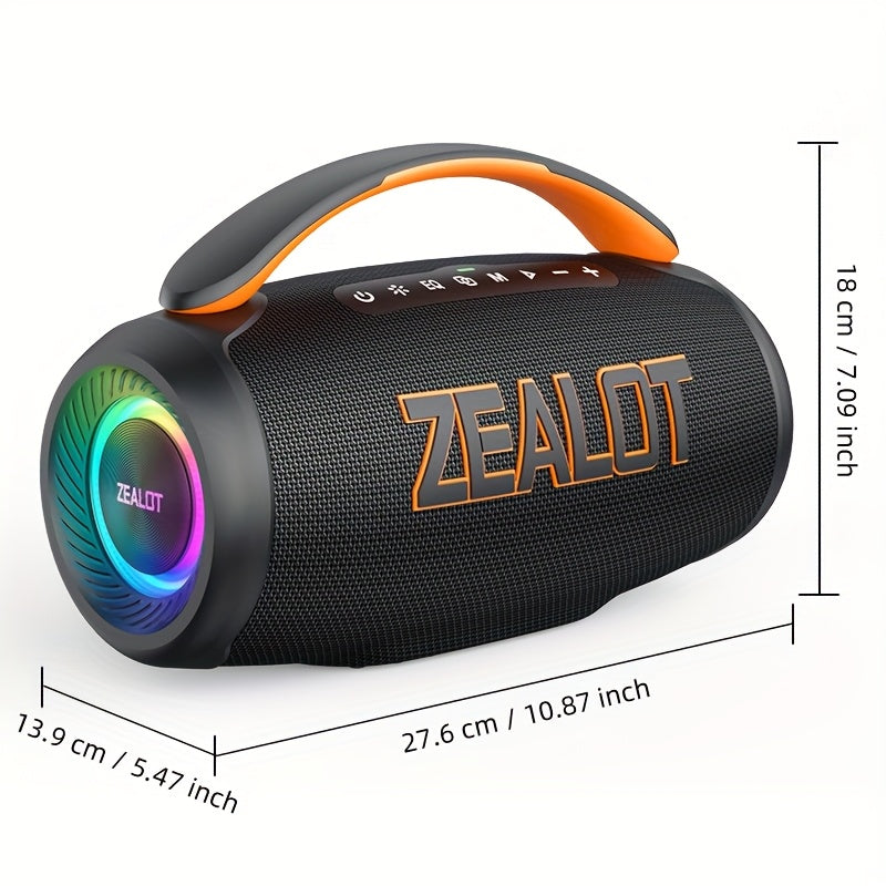 ZEALOT 60W Subwoofer Speaker, Wireless Speaker with Handle, 8000mAh Battery, Easy to Carry, RGB Lights, EQ Mode, TWS Pairing, Booming Bass. IPX5 High Quality, Great for Parties And Gatherings. for Home, Car, Camping-ZEALOT P1