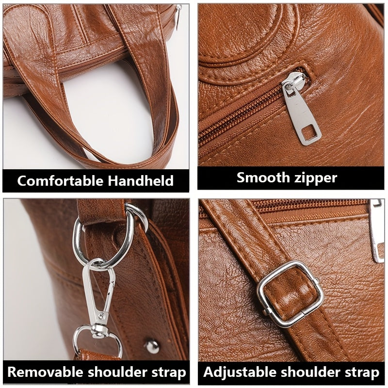 Women's Professional Tote Bag with Adjustable Shoulder Strap - Large Capacity Work Handbag, Zipper Closure, Purse for Office, Travel, Everyday - Available in Brown, Black, Beige, Gray, Camel - KINGANT, Durable Polyester Linin
