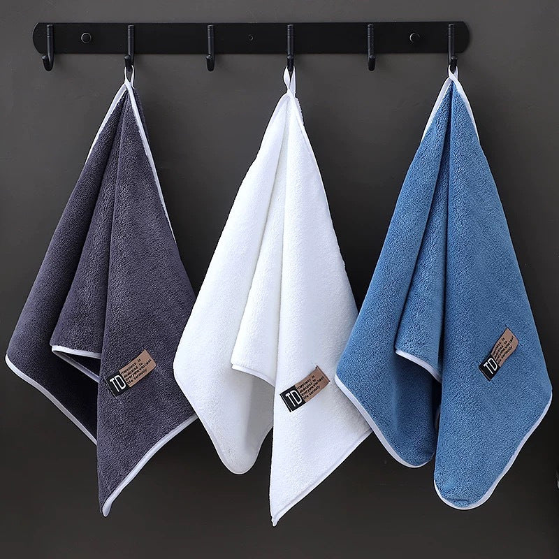 9pcs Large Size Three Colors Super Soft Super Absorbent Bath Towel Set, Blue, White, Gray Composition, Exquisite and Durable, Not Shedding, 5-Star Standard