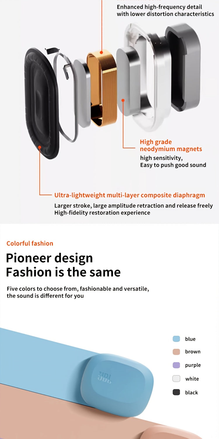 JBL Sense Lite sound circle, open wireless headphones, non-bone conduction sports running exercise travel hanging ear type non-clip ear headset, long-term wear, ultra-long battery life, enhanced bass, sound quality and clear