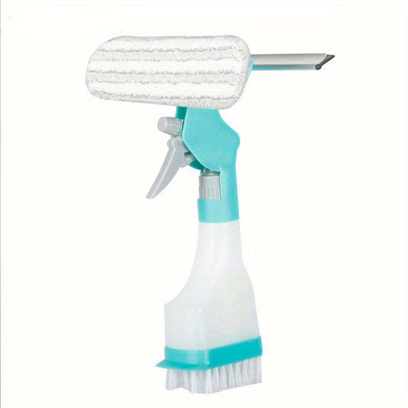 1pc, 4 In 1 Glass Wiper With Spray Bottle, Multifunctional Window Wiping Brush With Scraper And Scrub Brush, Creative Cleaning Brush For Floor Wall Tile Window Glass, Cleaning Supplies, Cleaning Tool, Back To School Supplies
