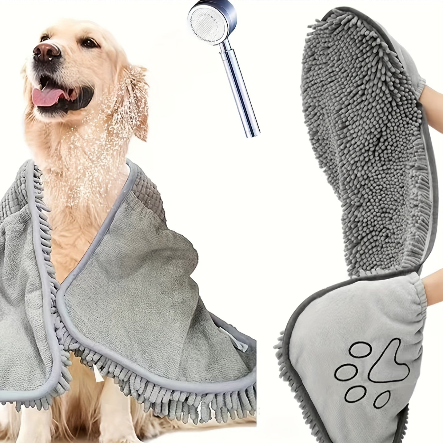 Absorbent Pet Drying Towel for Dogs, Quick Dry, Soft Polyester Fiber Bath Towel, Skin-Friendly, Ideal for Cats, with Effortless Grooming