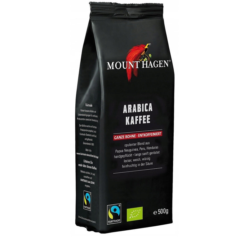 Mount HageFair Trade 100% Arabica Decaf Whole Bean Coffee - 500g