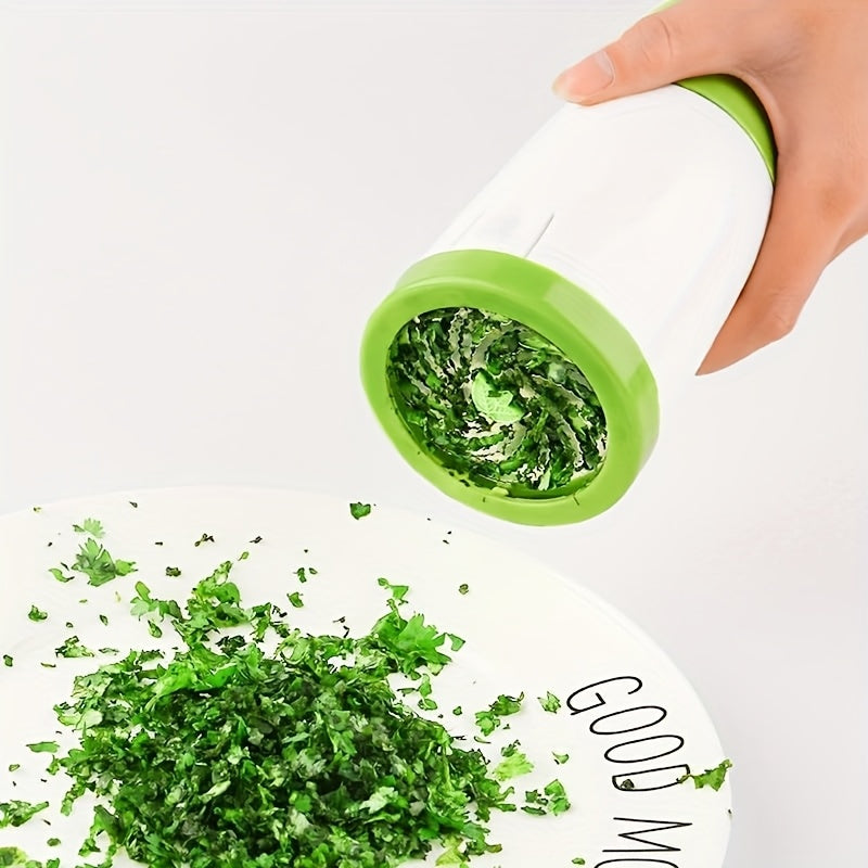 Manual Herb & Vegetable Chopper Grinder - Quick Chopping for Parsley, Cilantro, Carrots, Zucchini - Durable Plastic Kitchen Tool for Home Cooking & Restaurant Use, Sleek Kitchenware | Efficient Chopping