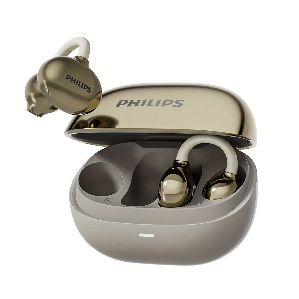 For Philips Wireless Earbuds with Touch Control, Open-Back Design, High-Definition Sound, and Noise Cancellation for Calls - Plastic Earphones with Condenser Mic, TWS Sports Headphones for Cellphones TAT3469, USB-C Charging,