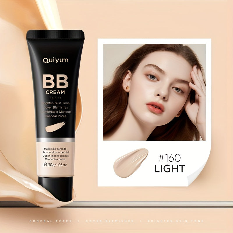 Quiyum BB Cream, Waterproof Long Lasting Pores Concealer, Brighten Skin Tone, Cover Blemishes Make Up Foundation 30g