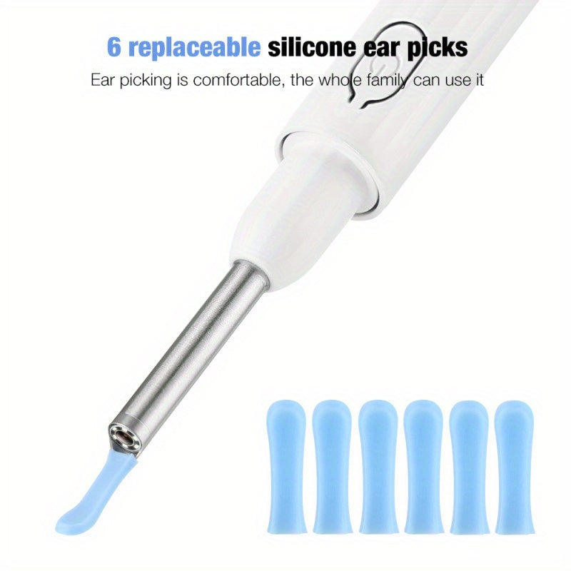 Rechargeable Ear Wax Remover Kit, Wireless Otoscope Earwax Removal Tool 1080P HD WiFi Ear Endoscope With LED Light, 3.5mm Visual Ear Scope Camera Safe Ear Pick Ear Cleaning Endoscope Kit For Adults & Pets