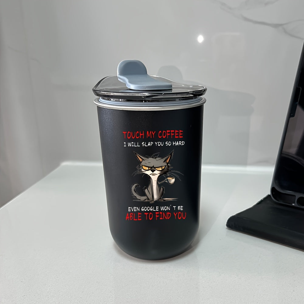 300ml Cat Lover Stainless Steel Coffee Mug, Double-Wall Insulated, Black, Hand Wash Only, Reusable, Multipurpose Use