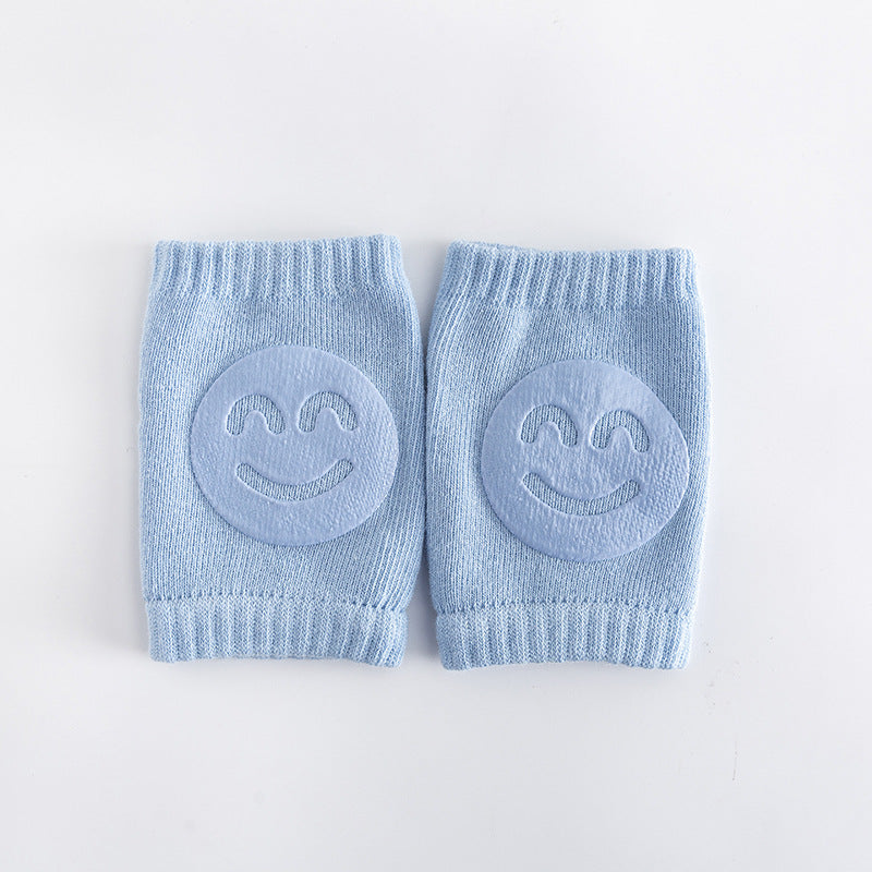 A Pair Four Seasons Fur Ring Baby Leg Protector, Elbow Toddler Crawling Baby Smiley Face Knee Brace Non-slip Socks, Adjustable Elastic Neutral, For Crawling 0-36 Months Of The Baby Girls Boys
