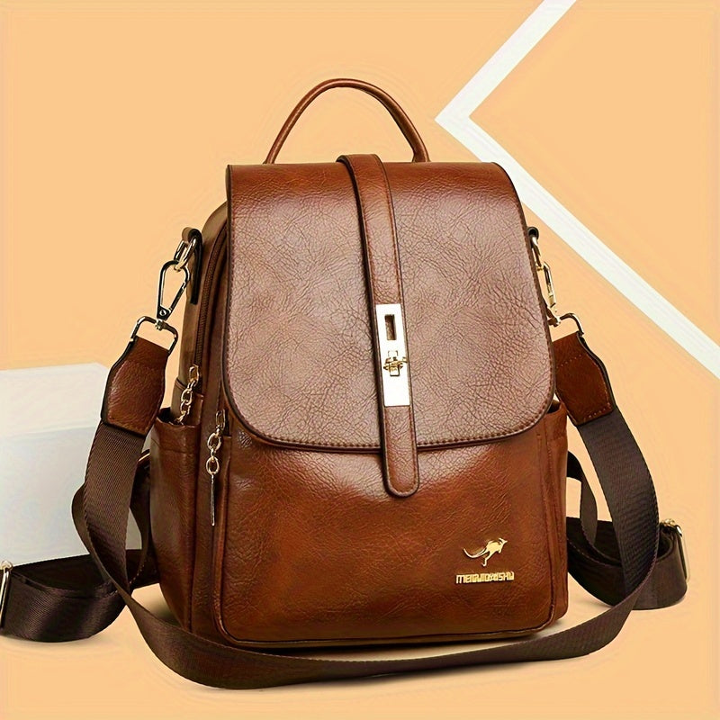 Vintage Anti-Theft Backpack Purse, Preppy College School Daypack, Women'S Casual Travel Commute Knapsack