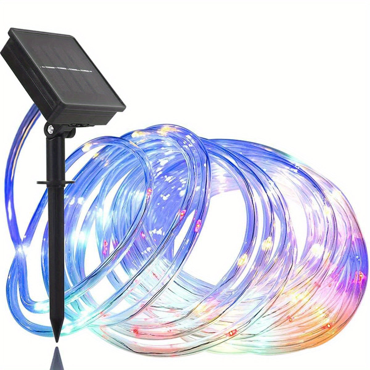 Solar LED Light Path Deck Outdoor Garden Solar String Lights Solar Rope Lights Outdoor Lighting strips Led Garland Lights For Wedding Party Christmas Halloween Decoration Garden Stair with Smart Light sensor 8 Light Modes
