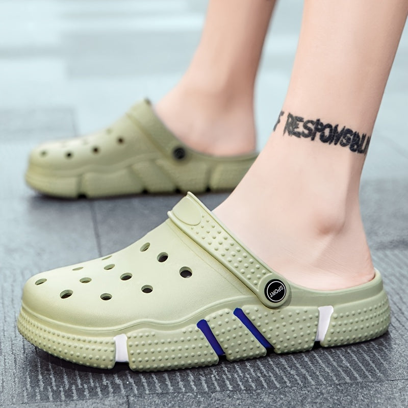 Unisex Clogs, Garden Shoes, Lightweight Non Slip Slides Slippers, Casual Hollow Out Beach Sandals, adult's footwear