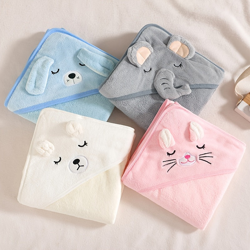 Baby Bath Towel Girl Boy Baby Towel Newborn With Hood Cartoon Coral Fleece Infant Towels Blanket Newborn Baby Bathrobe Infant, Christmas Halloween Gift