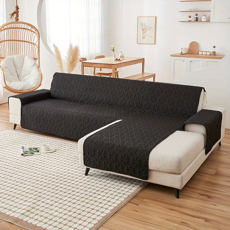 1pc Double-sided Waterproof Sofa Slipcover, Cushion Sofa L-shaped Universal Cover, Furniture Protector For Bedroom Office Living Room Home Decor Washable Couch Cover For Dog