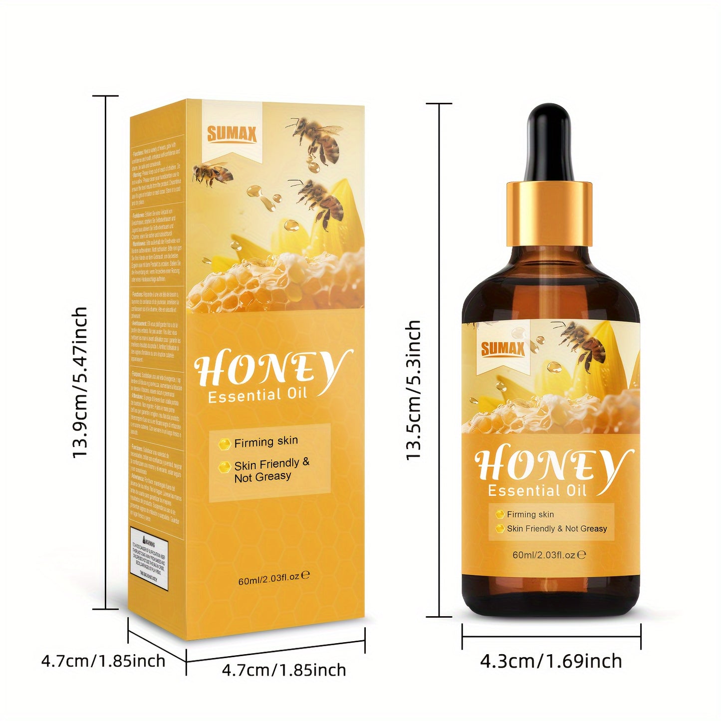 Bee Venom Firming Oil, 60ml - Hydrates & Smooths Waist, Buttocks & Thighs | Hypoallergenic, Fragrance-Free with Vitamin E & Glycerin for All Skin Types