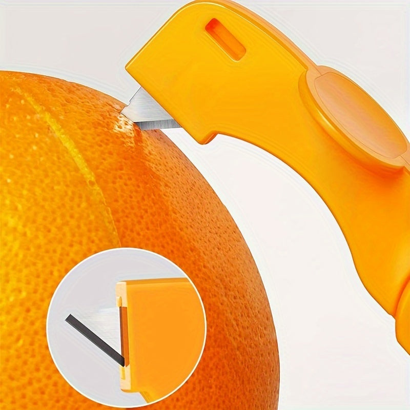 1/2pcs, Orange Peeler, Plastic Orange Peeler, Simple Lemon Peeler, Grapefruit Peeler, Creative Cutter, Orange Peeler Tool With Folding Handle, Fruit Peeler, Vegetable Fruit Tools, Kitchen Gadget