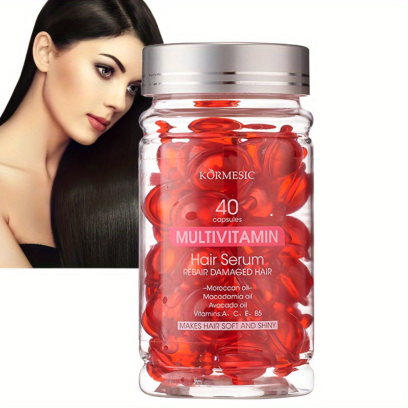 Vitamin Hair Serum Oil - Vitamins A, C, E | Moisturizing & Conditioning for All Hair Types | Fragrance Enhancer with Argan Oil