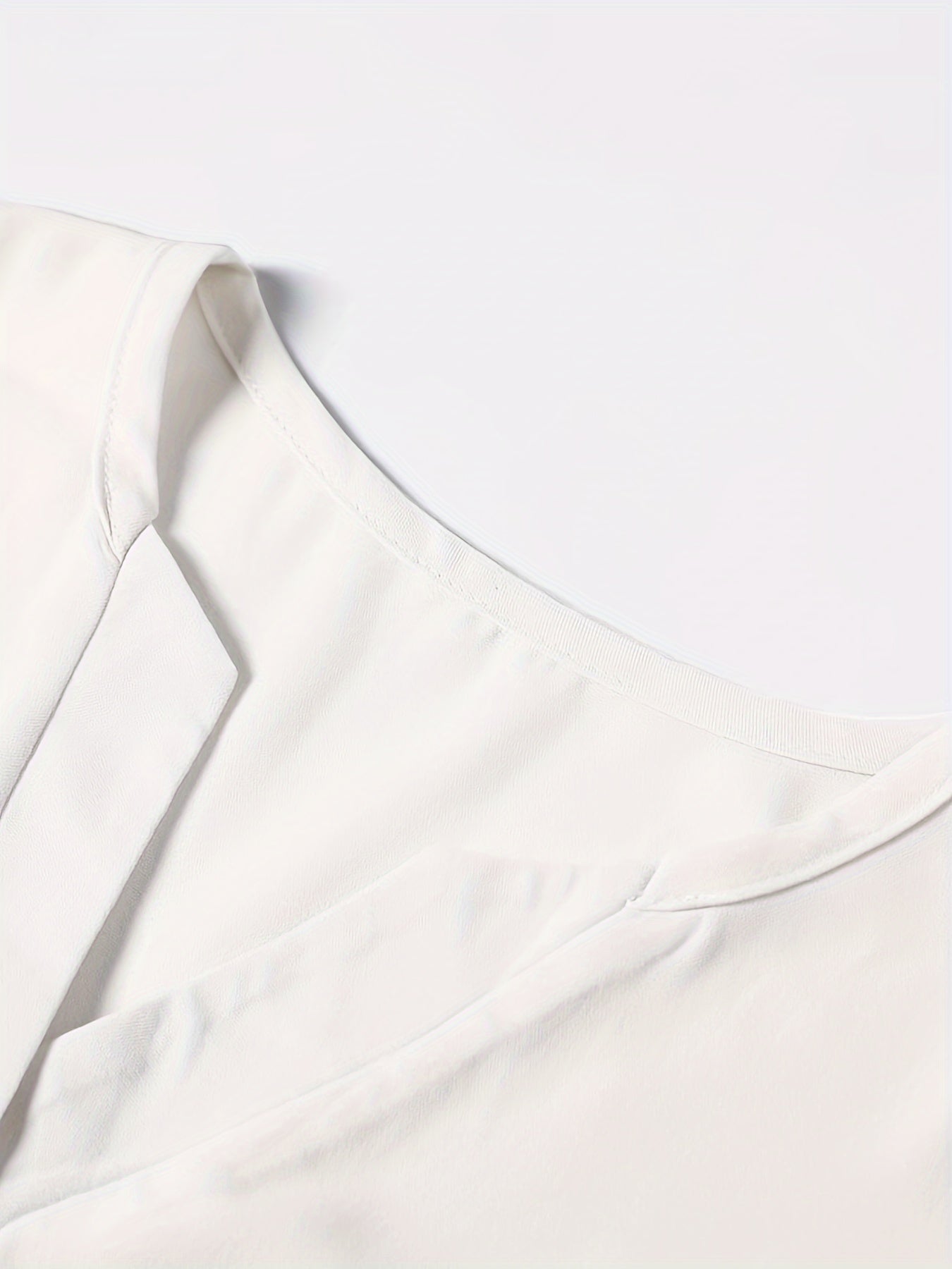 Solid Button Front Blouse, Elegant Long Sleeve Notched Neck Top, Women's Clothing