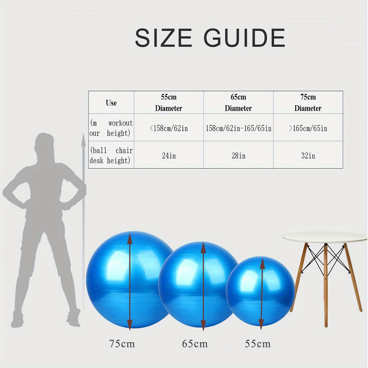 Strengthen Your Core With This Thickened And Enlarged Exercise Ball - Perfect For Yoga, Sports, Fitness, Gymnastics, And Pilates!