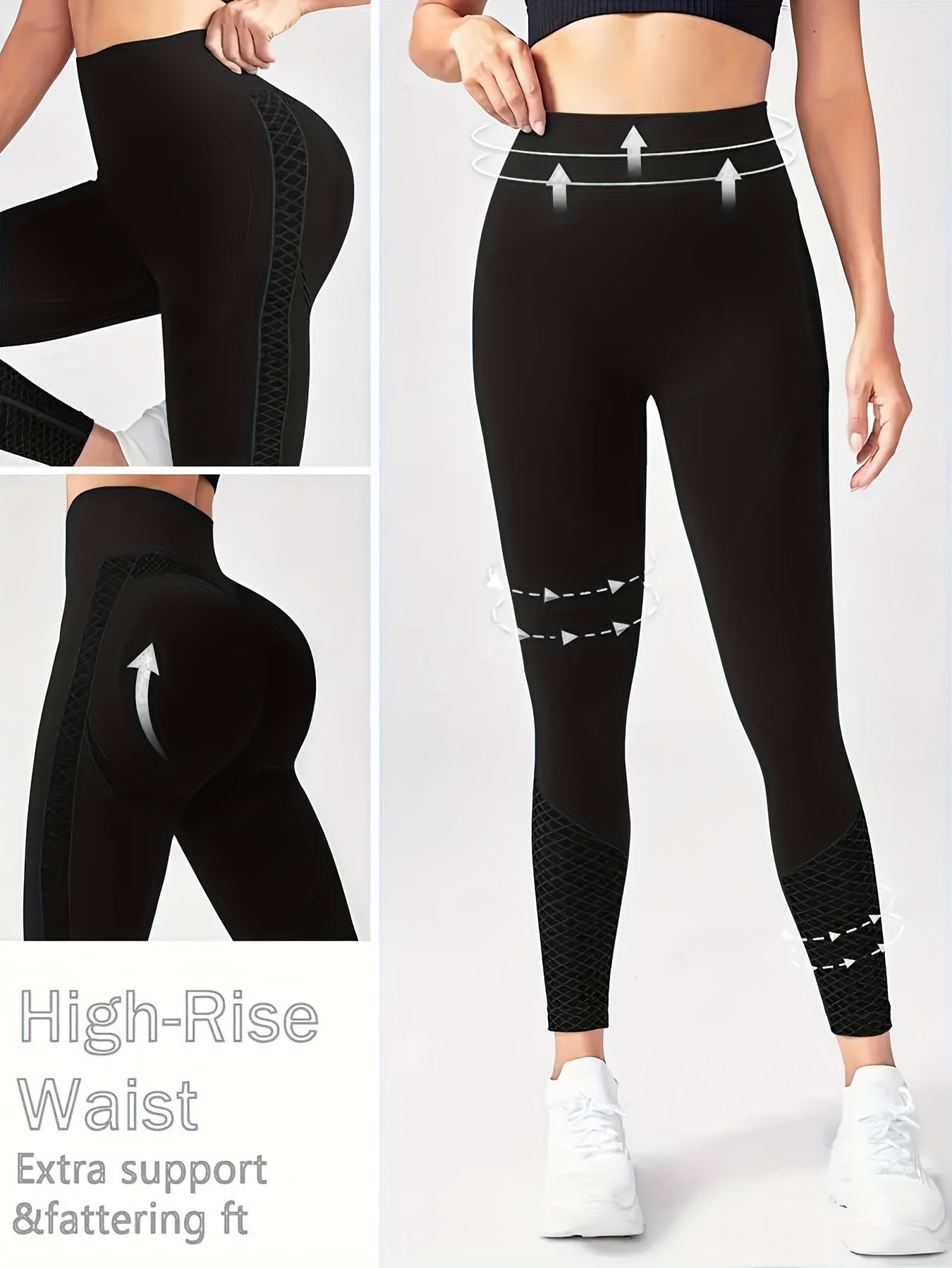 High-waisted Compression Sports Tights - Super Comfortable, Abdominal Control, Sweat-wicking, Four-way Stretch, Adjustable Length, Wide Waistband, Elegant Design, Suitable for Women - Perfect for Yoga, Fitness, and Daily Wear