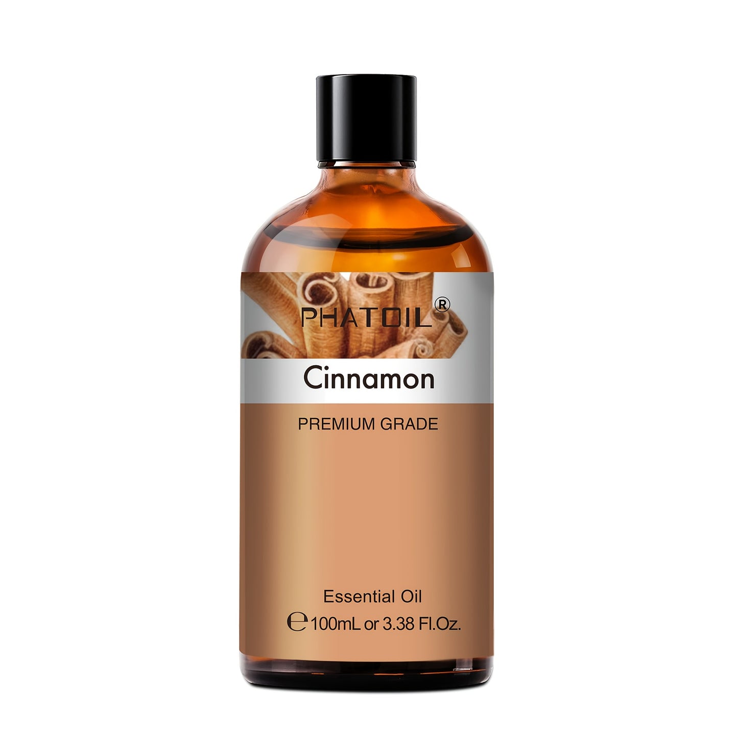 PHATOIL Cinnamon Premium Essential Oils 100Ml/3.38Fl.Oz. Long-Lasting Scent, Great for Aroma Diffusers, Air Purifier, Oil Burners