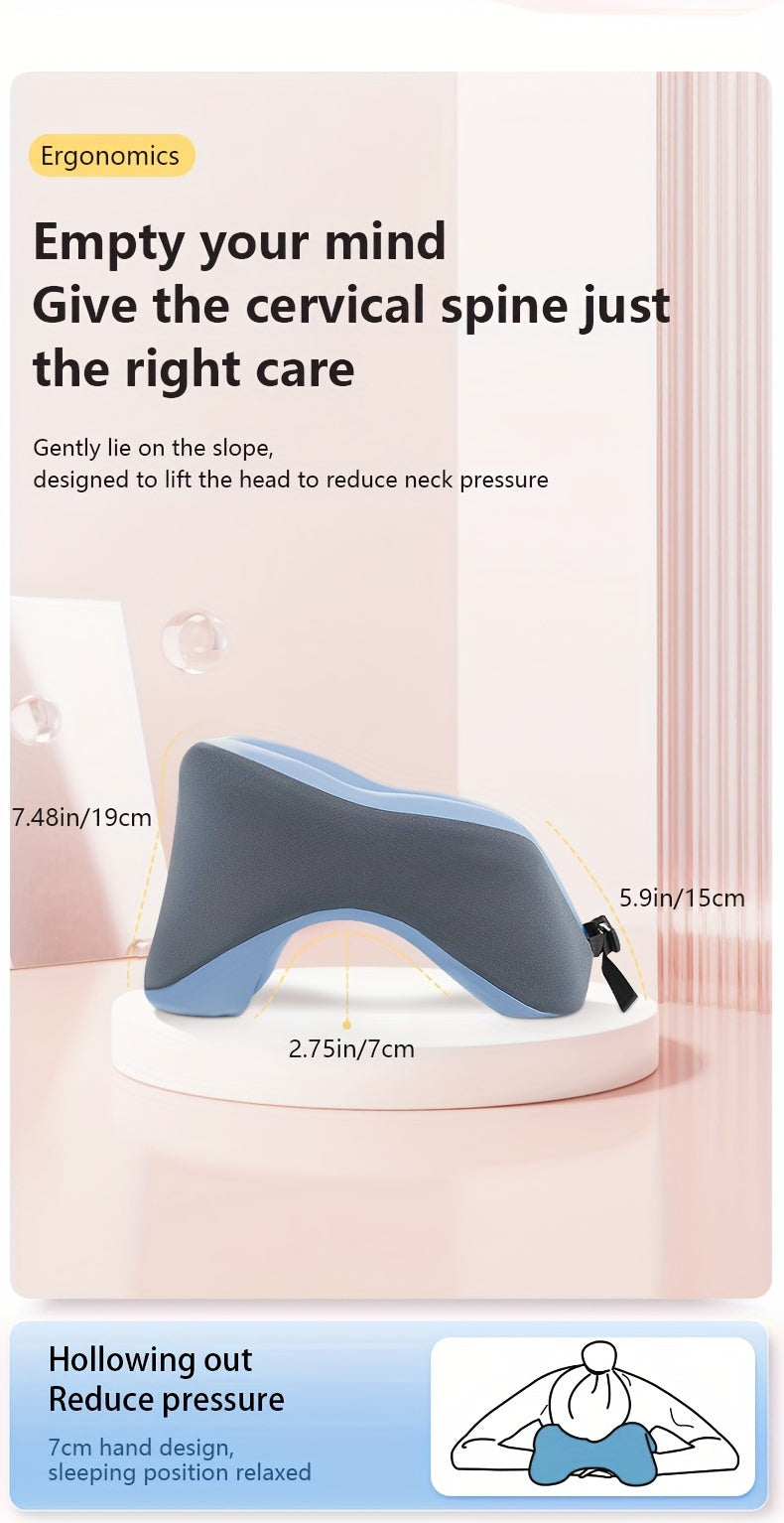 1pc Ergonomic U-Shaped Nap Pillow –, Portable & Machine Washable, Comfortable for Office, Student, and Travel Use, Available in Blue, Gray, Pink