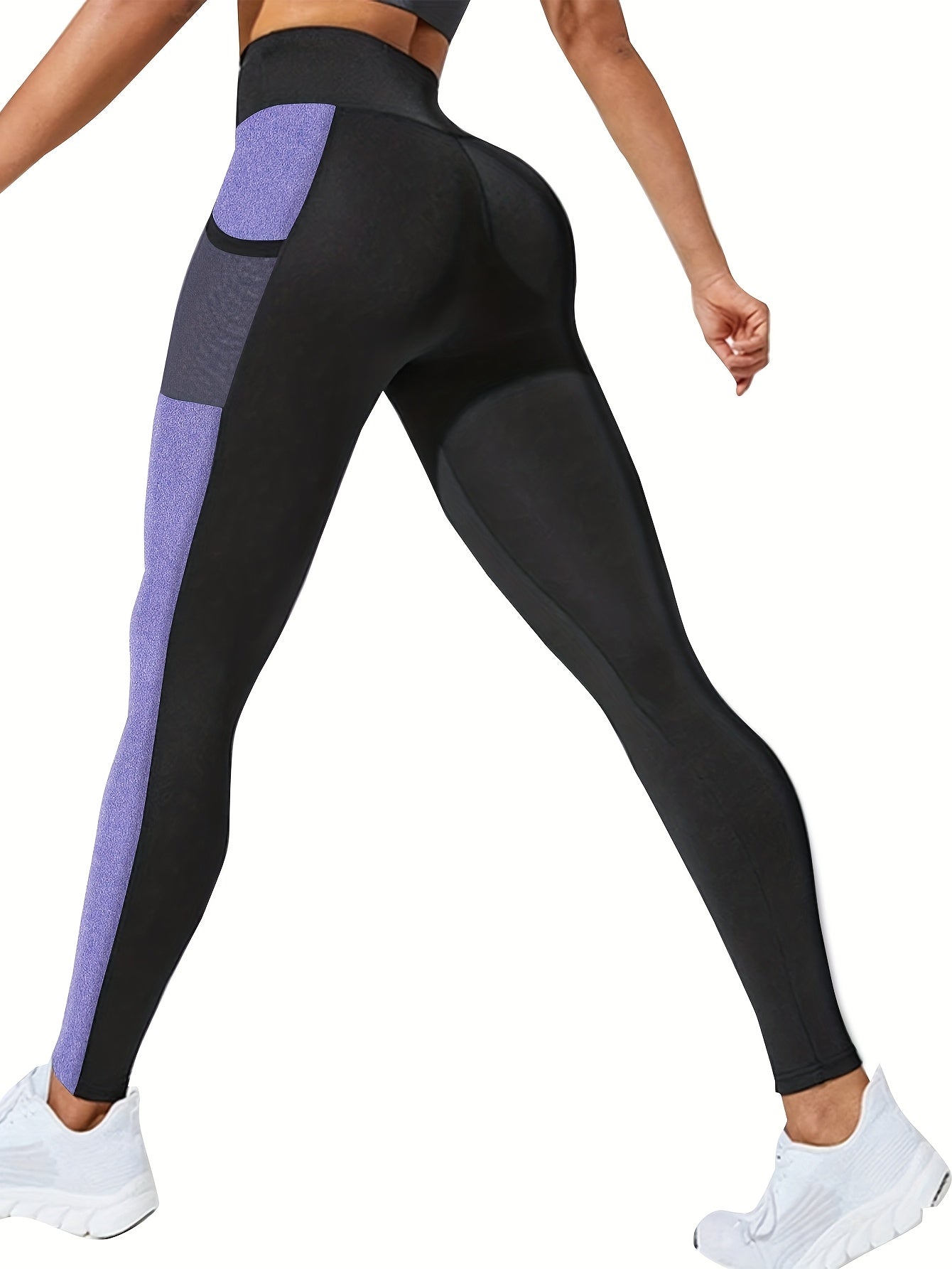 Women'S Plus Size Yoga Leggings with Side Mesh Pockets - High Waist, Stretchy & Breathable for Running, Fitness & Sports Training